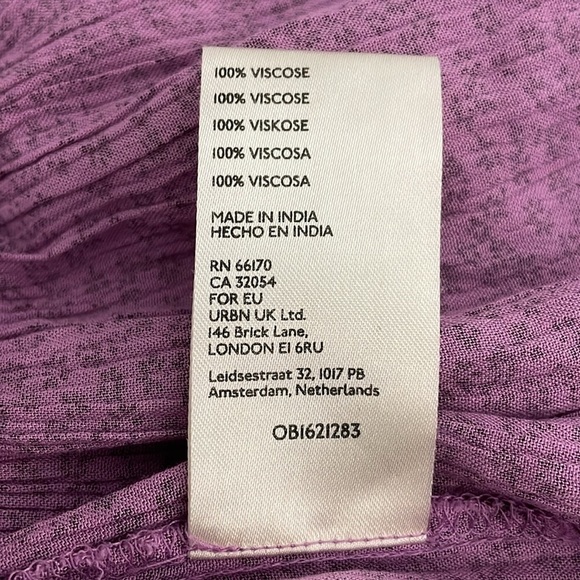 Free People Brittnee Print Smocked Peplum Top Purple Small Floral Smocked - Picture 9 of 11